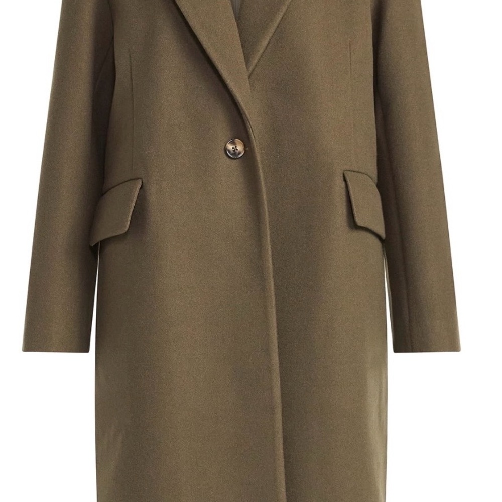 Scoop Women's Oversized Faux Wool  Coat Dark Olive Brown Size 1X